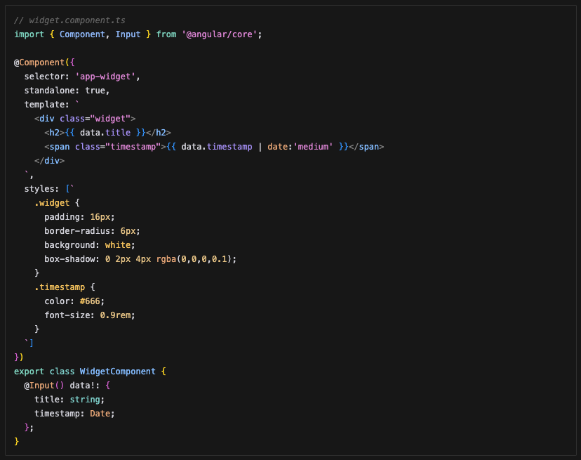 Widget Component Structure